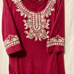 Soft Surroundings Petite Large Embroidered Tunic